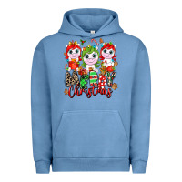 Pigment Pebble Blue Merry Christmas unicorns Urban Hoodie - NancyCooperArtShop