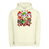 Pigment Pistachio Merry Christmas unicorns Urban Hoodie - NancyCooperArtShop