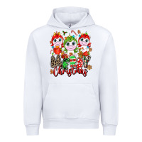 White Merry Christmas unicorns Urban Hoodie - NancyCooperArtShop