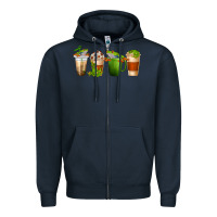 Navy frog coffee cups Zipper Hoodie - texasbilliewilder