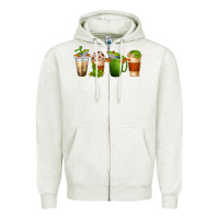 Oatmeal Heather frog coffee cups Zipper Hoodie - texasbilliewilder