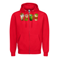 Red frog coffee cups Zipper Hoodie - texasbilliewilder