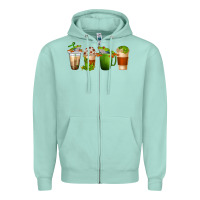 Seafoam frog coffee cups Zipper Hoodie - texasbilliewilder