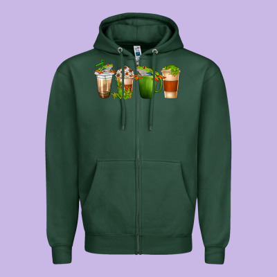 Zipper Hoodie frog coffee cups
