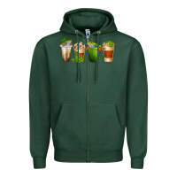 Sports Green frog coffee cups Zipper Hoodie - texasbilliewilder