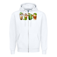 White frog coffee cups Zipper Hoodie - texasbilliewilder