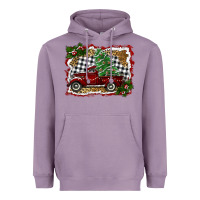 Lavender christmas truck with tree Heavyweight Hoodie - RanaPortraitStore