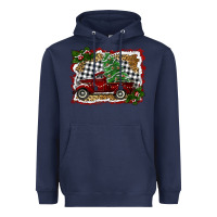 Navy christmas truck with tree Heavyweight Hoodie - RanaPortraitStore