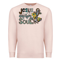 Pale Pink jesus is the anchor of my soul Premium Sweatshirt - SublimationCraftShop