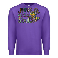 Purple jesus is the anchor of my soul Premium Sweatshirt - SublimationCraftShop