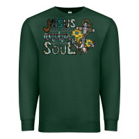 Sports Green jesus is the anchor of my soul Premium Sweatshirt - SublimationCraftShop