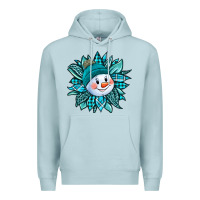 Blue Mist cute snowman winter sunflower Premium Hoodie - Jasminsmagicworld