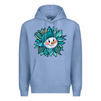 Colony Blue cute snowman winter sunflower Premium Hoodie - Jasminsmagicworld