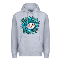 Heather Grey cute snowman winter sunflower Premium Hoodie - Jasminsmagicworld