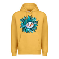 Mustard cute snowman winter sunflower Premium Hoodie - Jasminsmagicworld