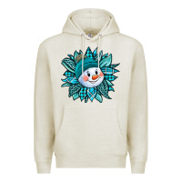 Oatmeal Heather cute snowman winter sunflower Premium Hoodie - Jasminsmagicworld