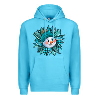 Ocean Blue cute snowman winter sunflower Premium Hoodie - Jasminsmagicworld