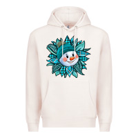 Pale Pink cute snowman winter sunflower Premium Hoodie - Jasminsmagicworld
