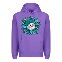 Purple cute snowman winter sunflower Premium Hoodie - Jasminsmagicworld