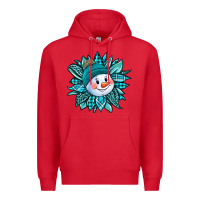 Red cute snowman winter sunflower Premium Hoodie - Jasminsmagicworld