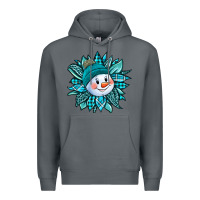 Rock cute snowman winter sunflower Premium Hoodie - Jasminsmagicworld