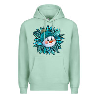 Seafoam cute snowman winter sunflower Premium Hoodie - Jasminsmagicworld