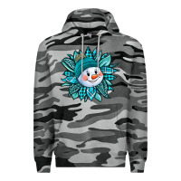 Slate Camo cute snowman winter sunflower Premium Hoodie - Jasminsmagicworld