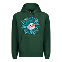 Sports Green cute snowman winter sunflower Premium Hoodie - Jasminsmagicworld