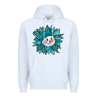 White cute snowman winter sunflower Premium Hoodie - Jasminsmagicworld