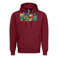 Burgundy gemstone coffee cups Zipper Hoodie - texasbilliewilder