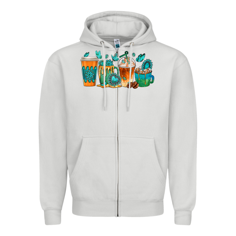 Gemstone Coffee Cups Zipper Hoodie by texasbilliewilder | Teevron