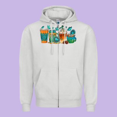 Zipper Hoodie gemstone coffee cups