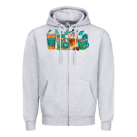 Heather Grey gemstone coffee cups Zipper Hoodie - texasbilliewilder