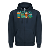 Navy gemstone coffee cups Zipper Hoodie - texasbilliewilder