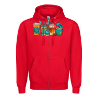 Red gemstone coffee cups Zipper Hoodie - texasbilliewilder