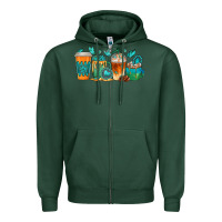 Sports Green gemstone coffee cups Zipper Hoodie - texasbilliewilder