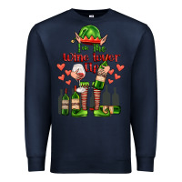 Navy im the wine lover elf Premium Sweatshirt - FaDigitalArtStudio