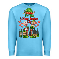 Ocean Blue im the wine lover elf Premium Sweatshirt - FaDigitalArtStudio