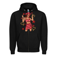 Black heart cowgirl Zipper Hoodie - texasbilliewilder