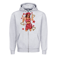 Heather Grey heart cowgirl Zipper Hoodie - texasbilliewilder