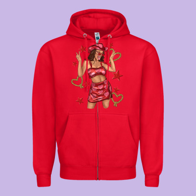 Zipper Hoodie heart cowgirl