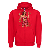 Red heart cowgirl Zipper Hoodie - texasbilliewilder