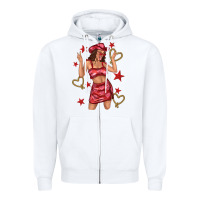 White heart cowgirl Zipper Hoodie - texasbilliewilder