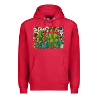 Cardinal watercolor cactus western background Premium Hoodie - BarkalooDesign