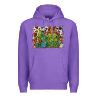 Purple watercolor cactus western background Premium Hoodie - BarkalooDesign