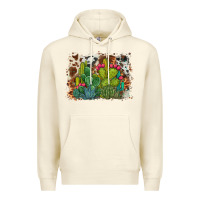 Sandshell watercolor cactus western background Premium Hoodie - BarkalooDesign