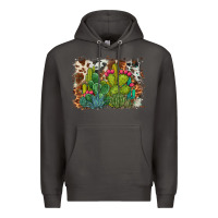 Smoke watercolor cactus western background Premium Hoodie - BarkalooDesign