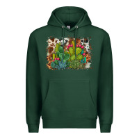 Sports Green watercolor cactus western background Premium Hoodie - BarkalooDesign