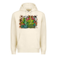 Tofu watercolor cactus western background Premium Hoodie - BarkalooDesign