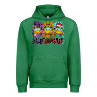 Emerald Happy Hallothanksmas school bus Urban Hoodie - NancyCooperArtShop